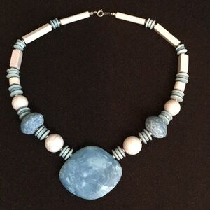 Blue Clay bead necklace